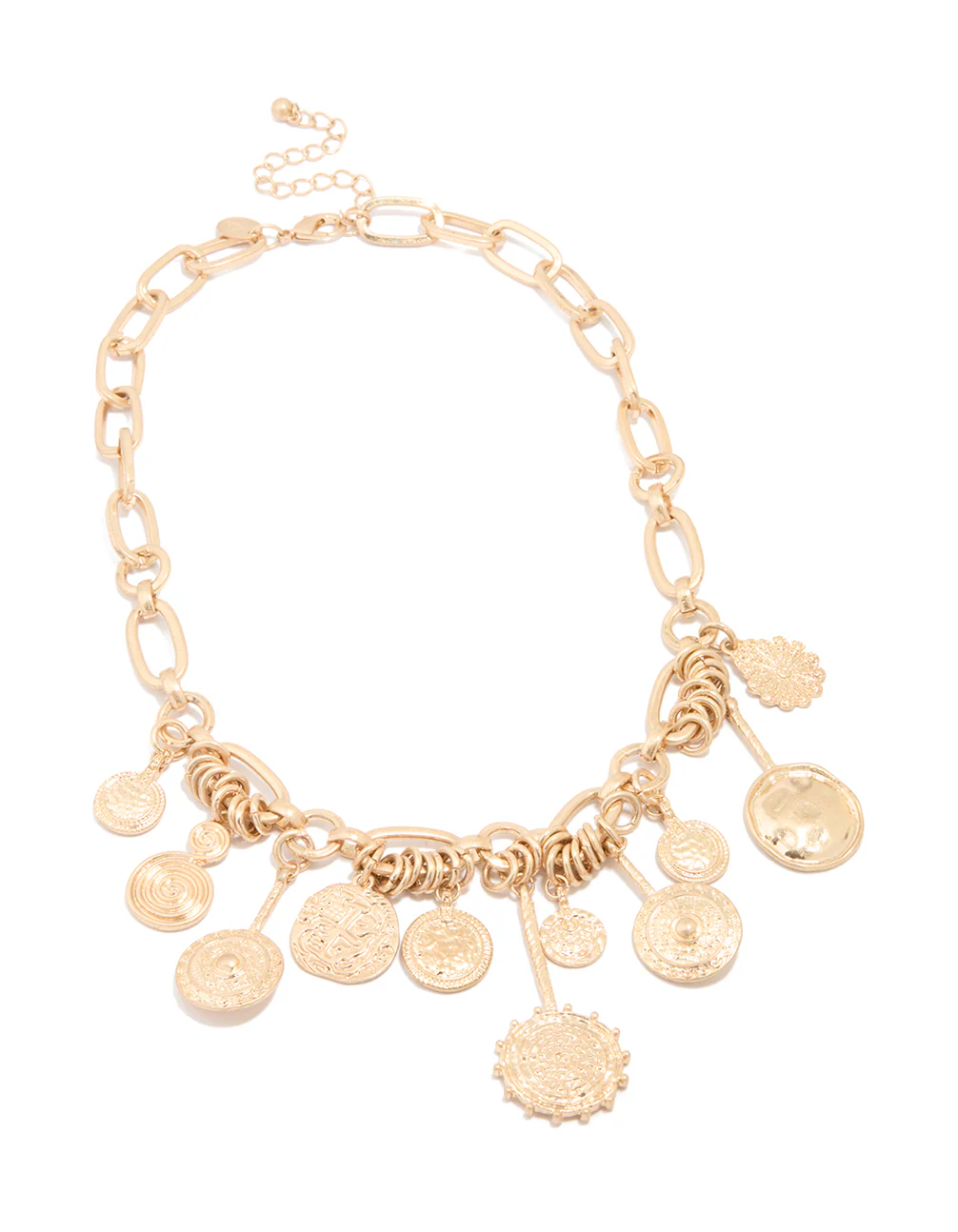 Gold Statement Charm Pendant Necklace - Image 2