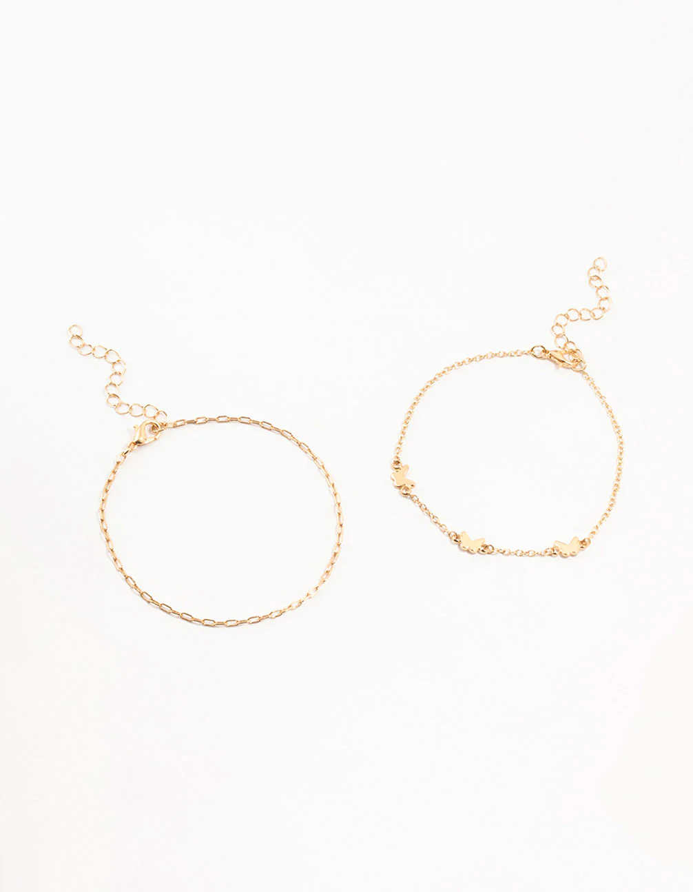 Gold Station Butterfly Anklets 4-Pack