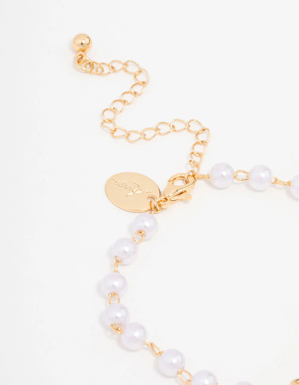 Gold Plated Station Pearl Double Bracelet - Image 3