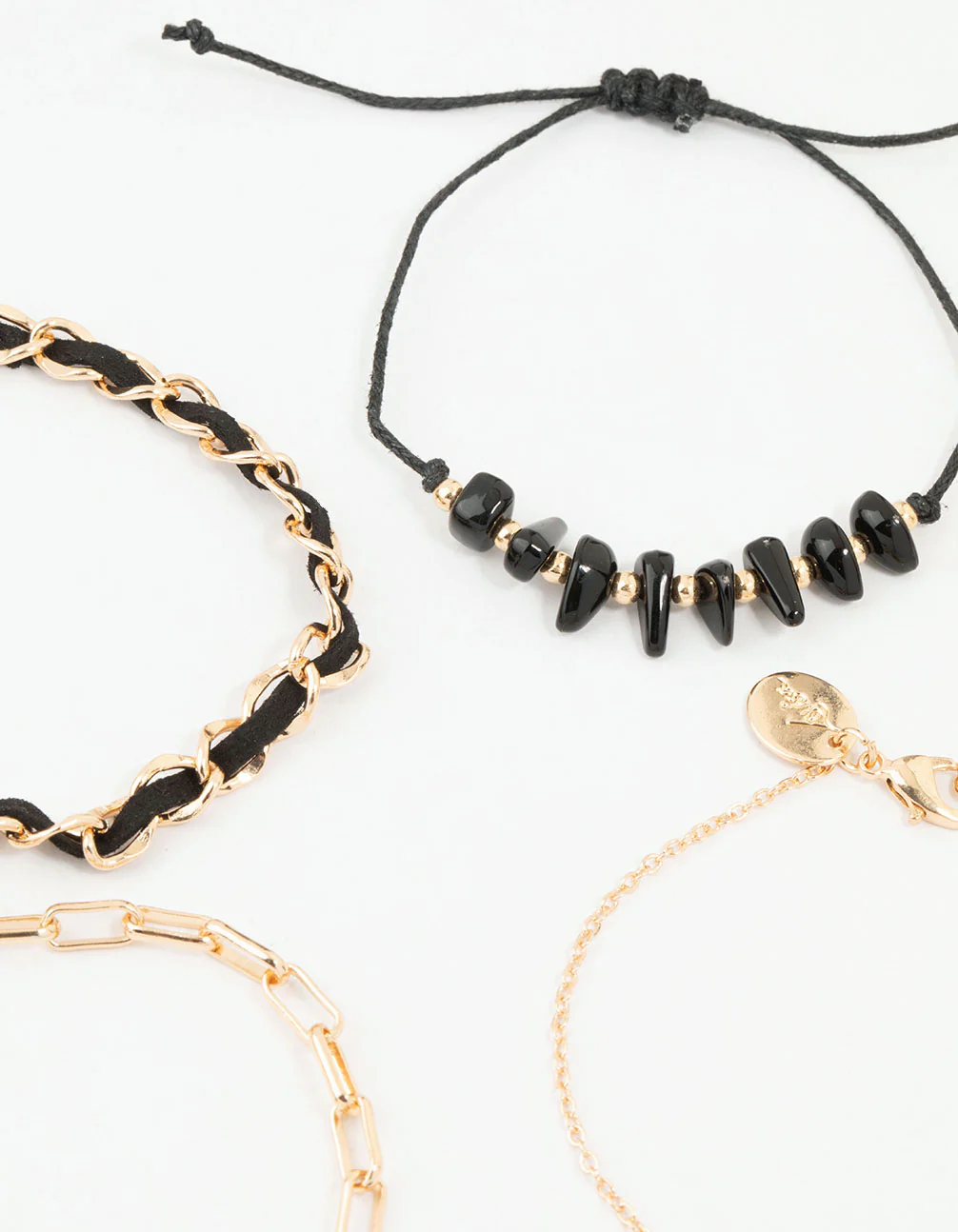 Gold Tassel Evil Eye Bracelets 4-Pack - Image 3