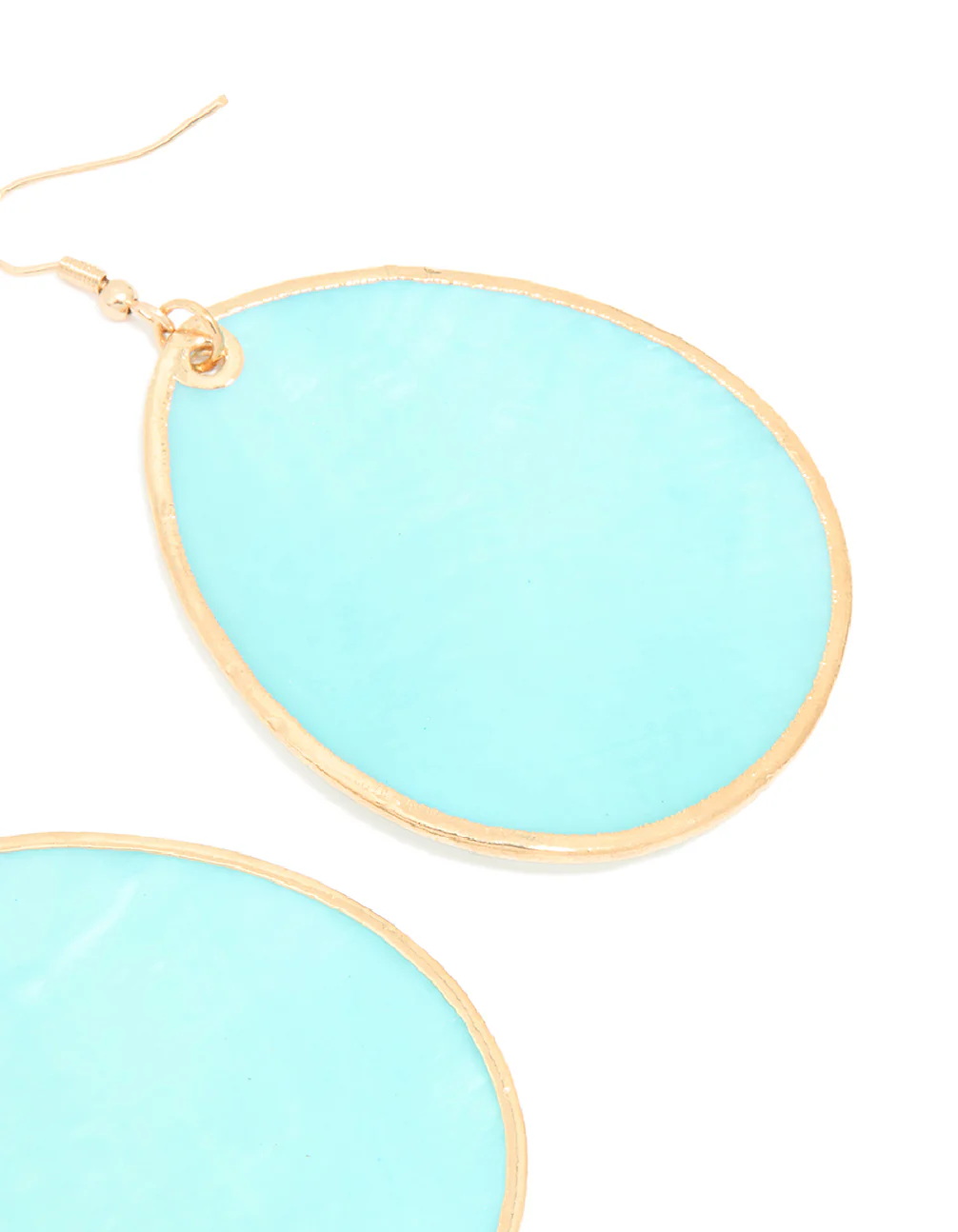 Gold Teardrop Shell Hook Earrings - Image 5
