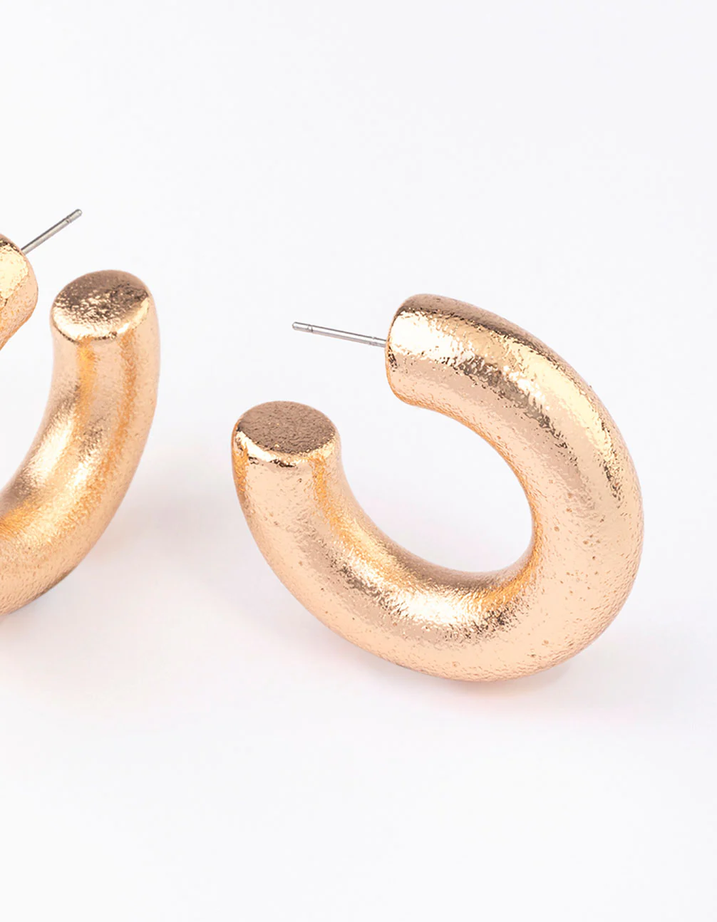 Gold Textured Bubble Hoop Earrings - Image 3