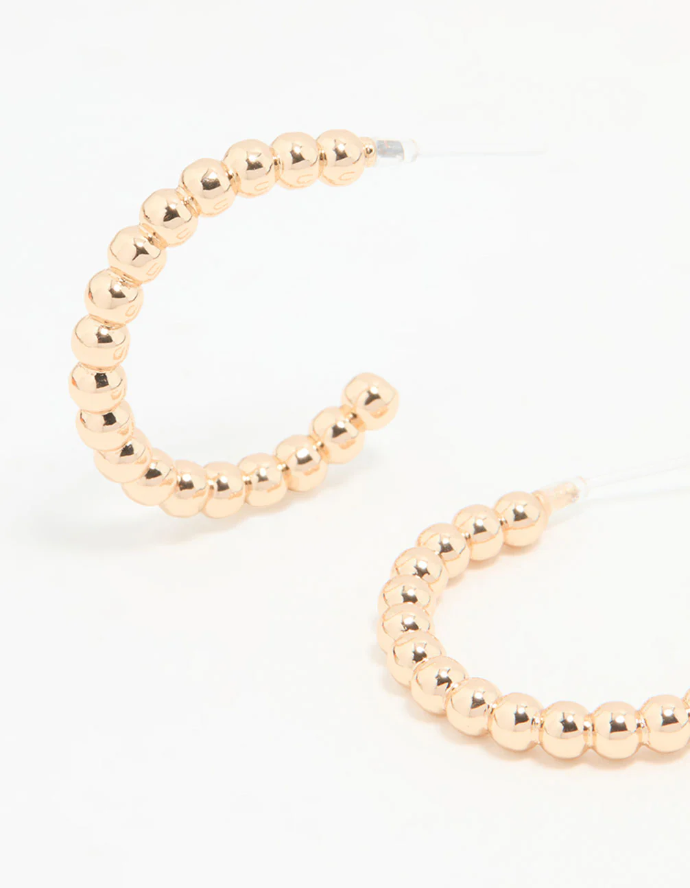 Gold Textured Large Hoop Earrings - Image 4