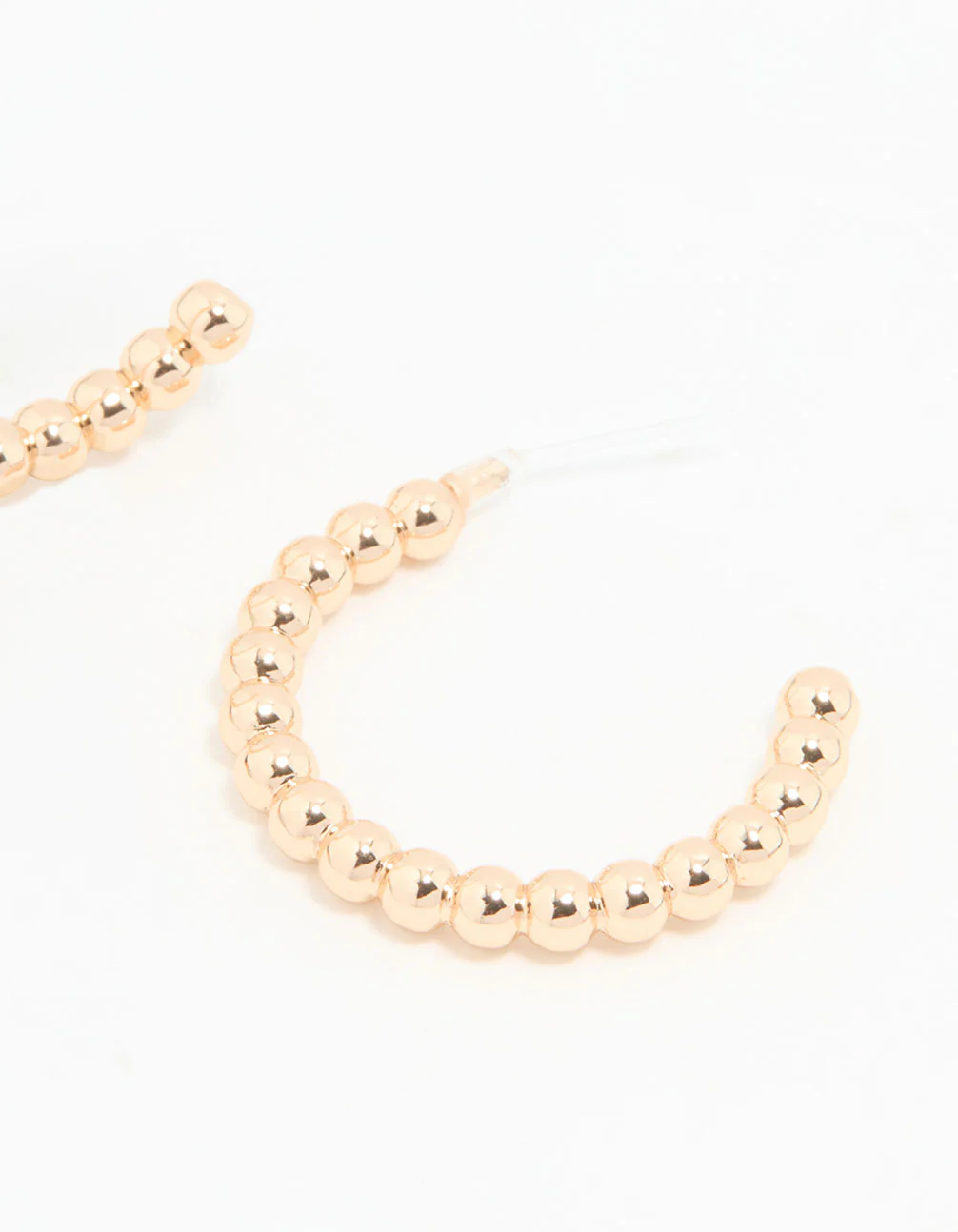 Gold Textured Large Hoop Earrings - Image 5