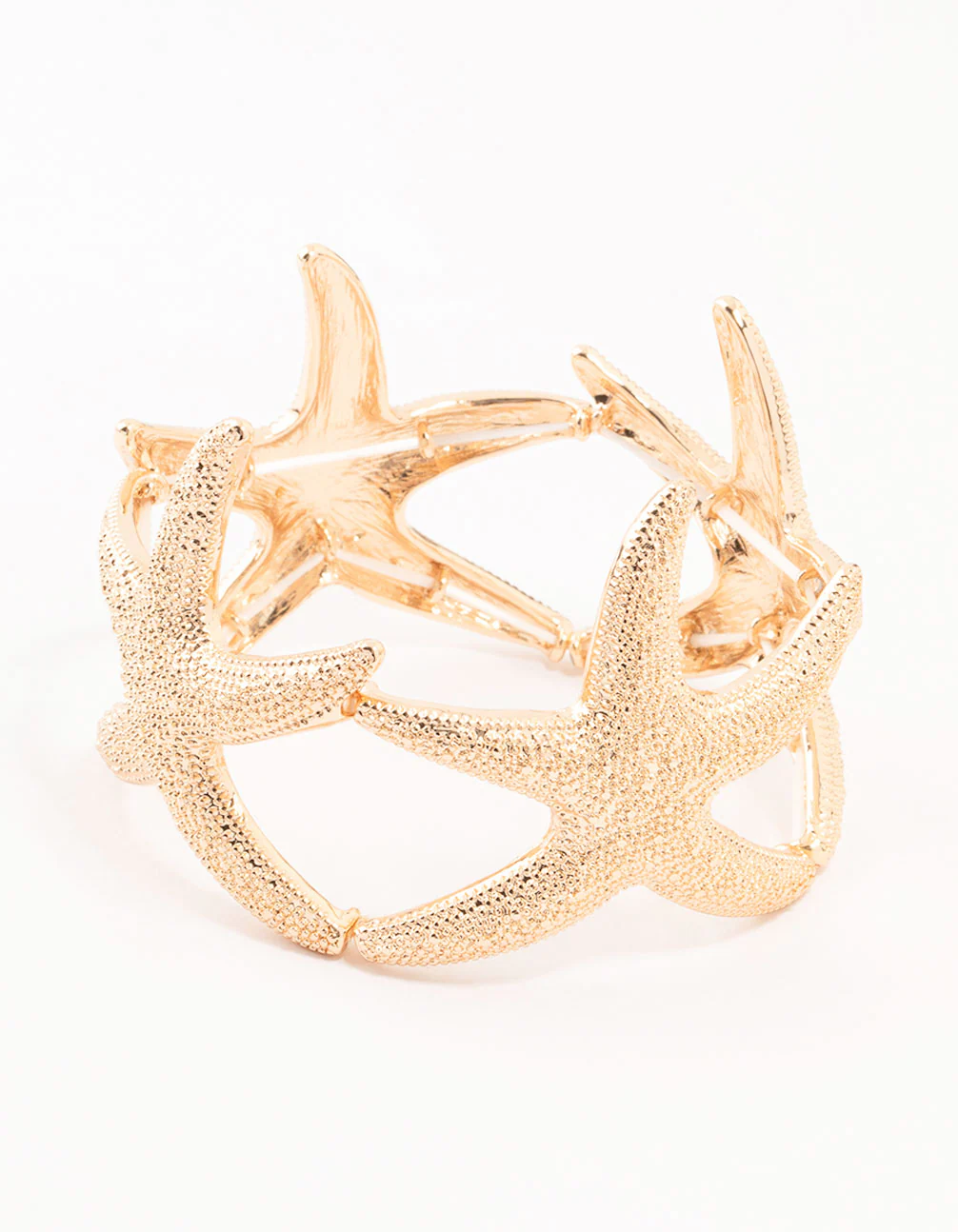 Gold Textured Starfish Stretch Bracelet