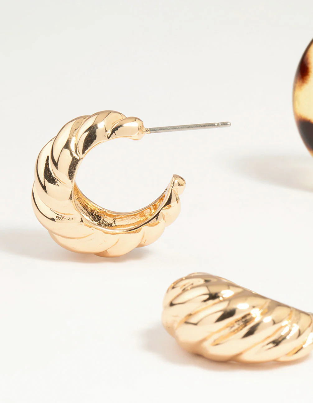 Gold & Tortoiseshell Hoop Earrings 3-Pack - Image 2
