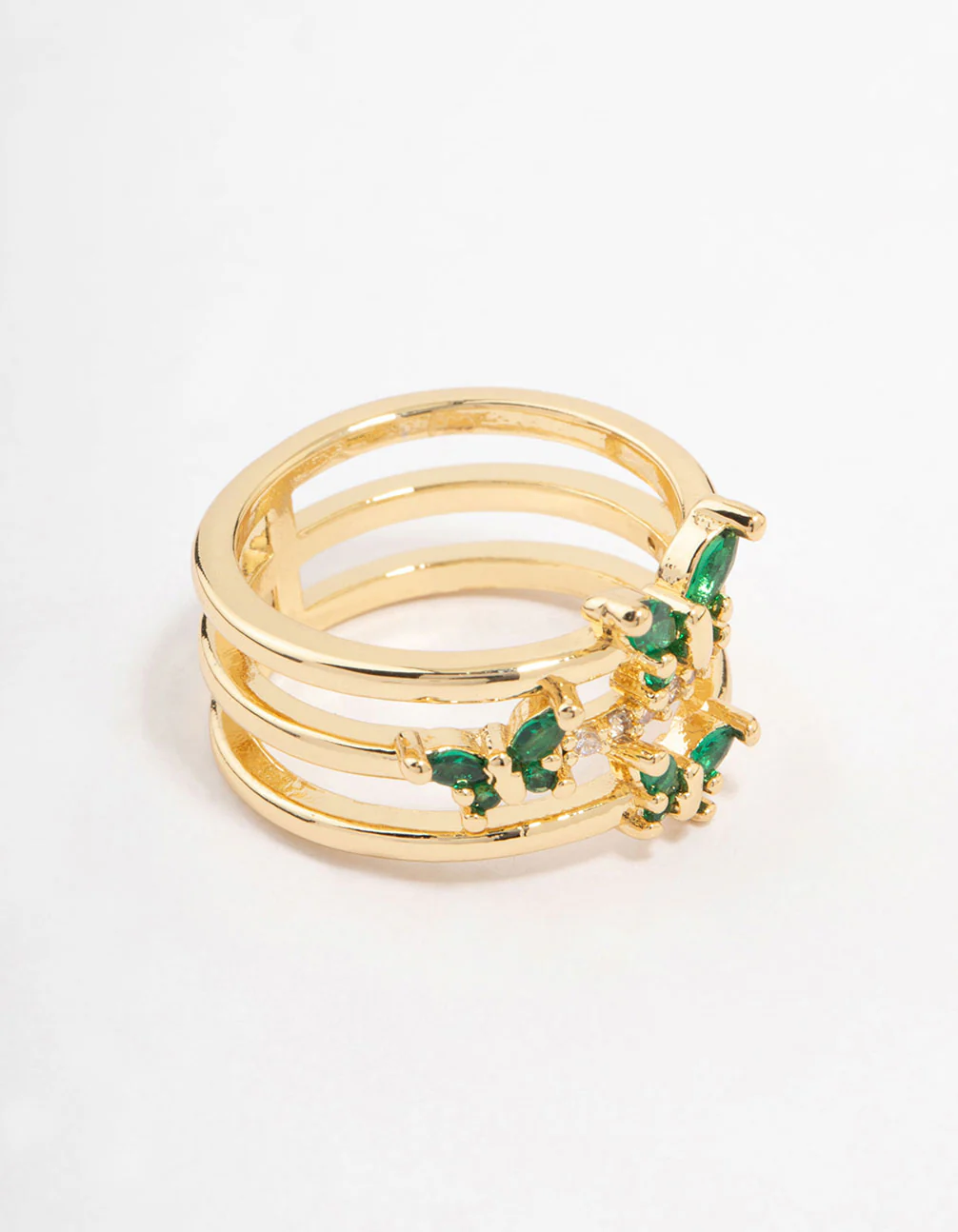 Gold Plated Triple Butterfly Band Ring - Image 4