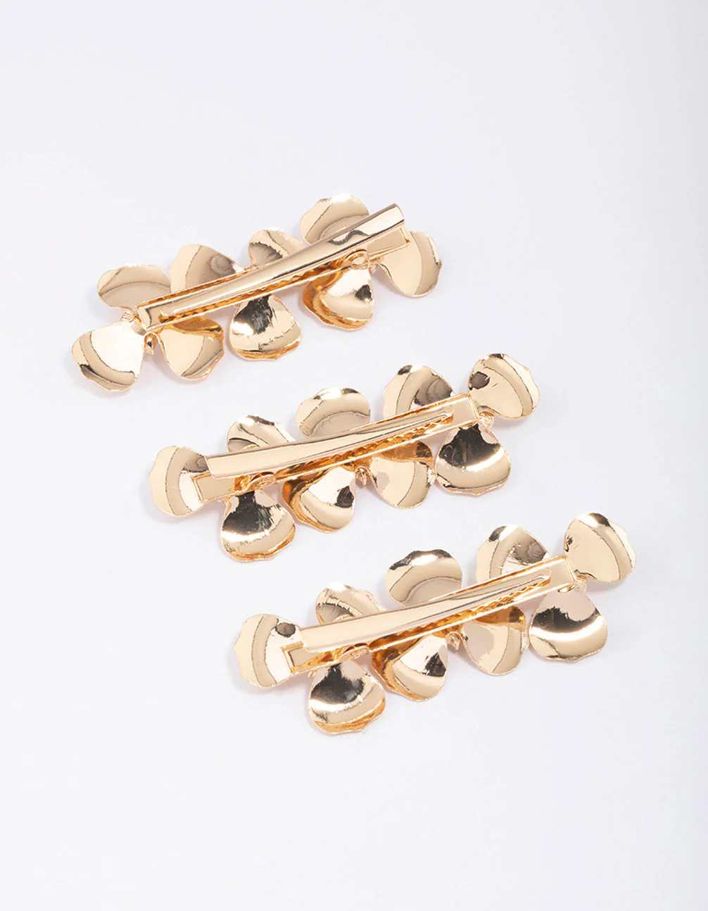 Gold Triple Daisy Hair Clip 3-Pack - Image 3