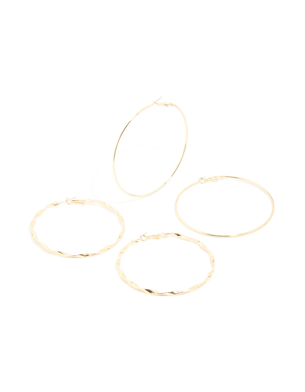 Gold Twisted & Classic Hoop Earrings 2-Pack