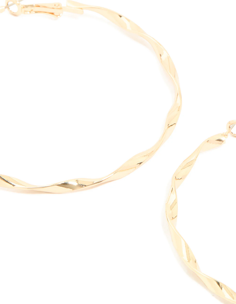 Gold Twisted & Classic Hoop Earrings 2-Pack - Image 4