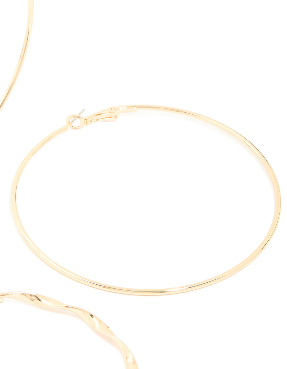 Gold Twisted & Classic Hoop Earrings 2-Pack - Image 5