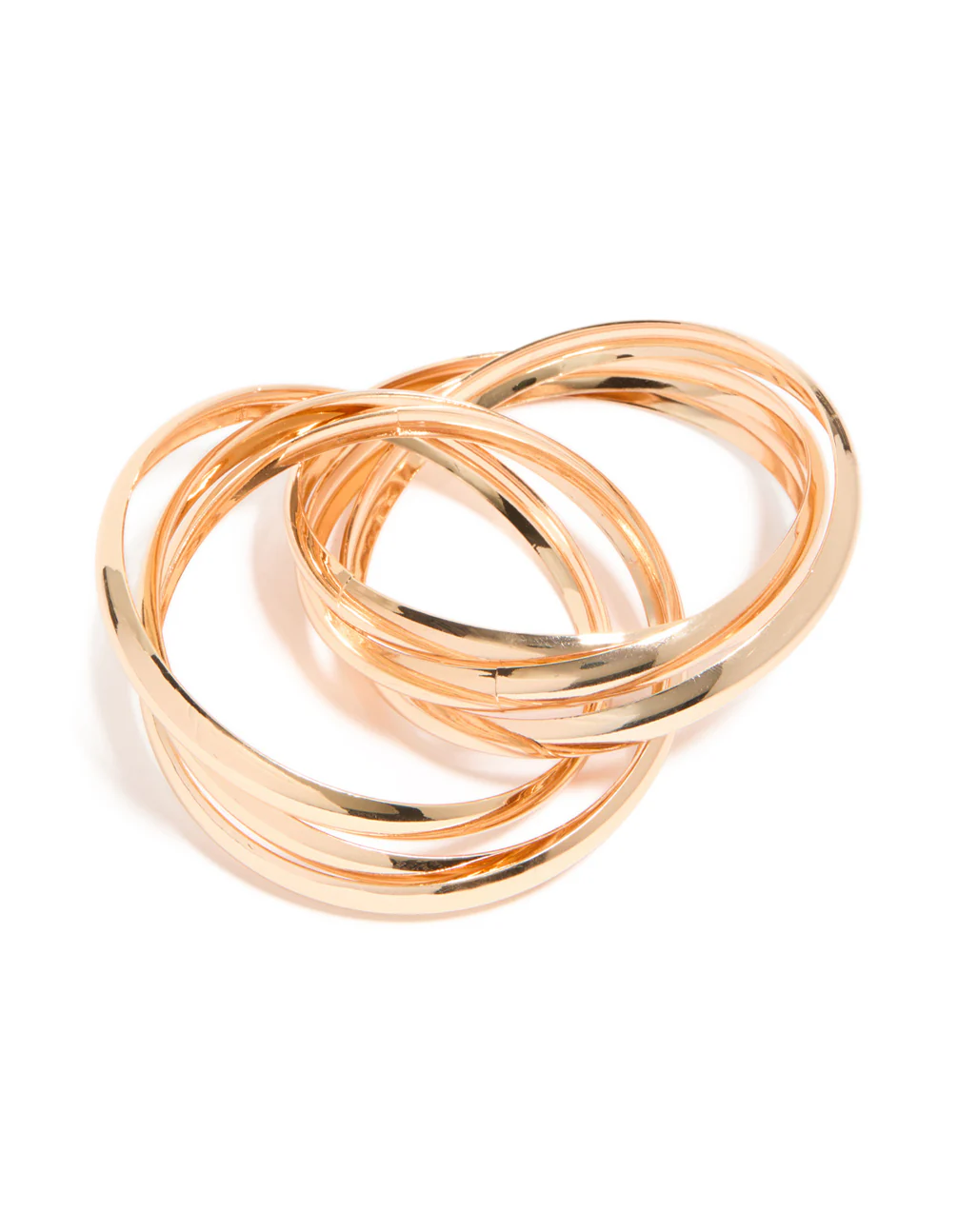 Gold Twisted Layered Bangle - Image 2