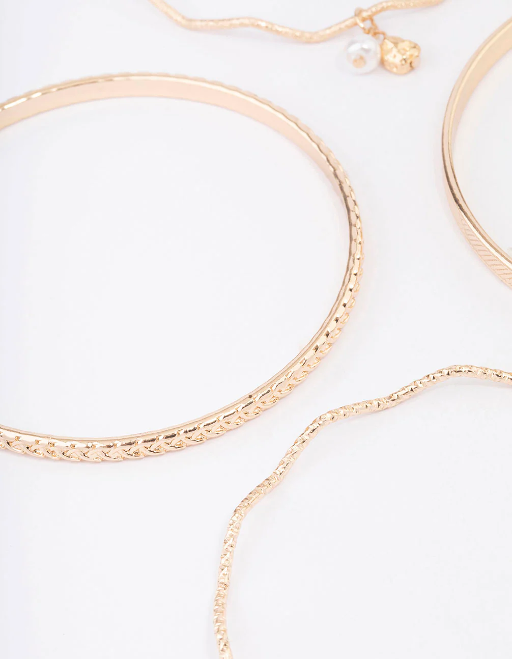Gold Wavy Bangle 4-Pack - Image 2