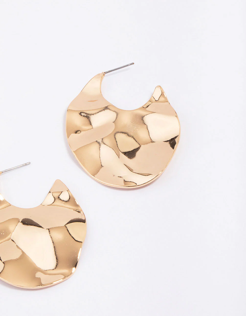 Gold Wavy Large Hoop Earrings - Image 3