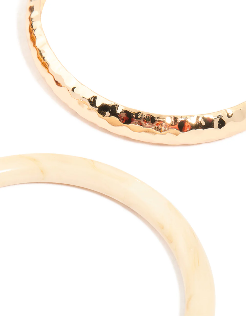 Gold & White Resin Textured Bangles 4-Pack - Image 3