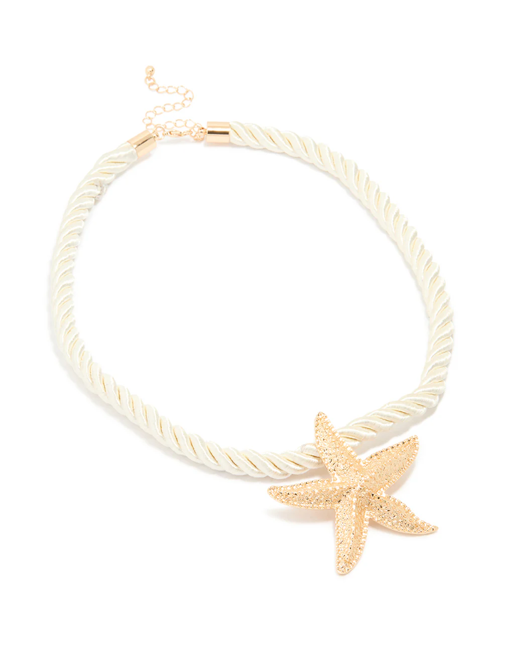 Gold White Rope Starfish Necklace - Image 2