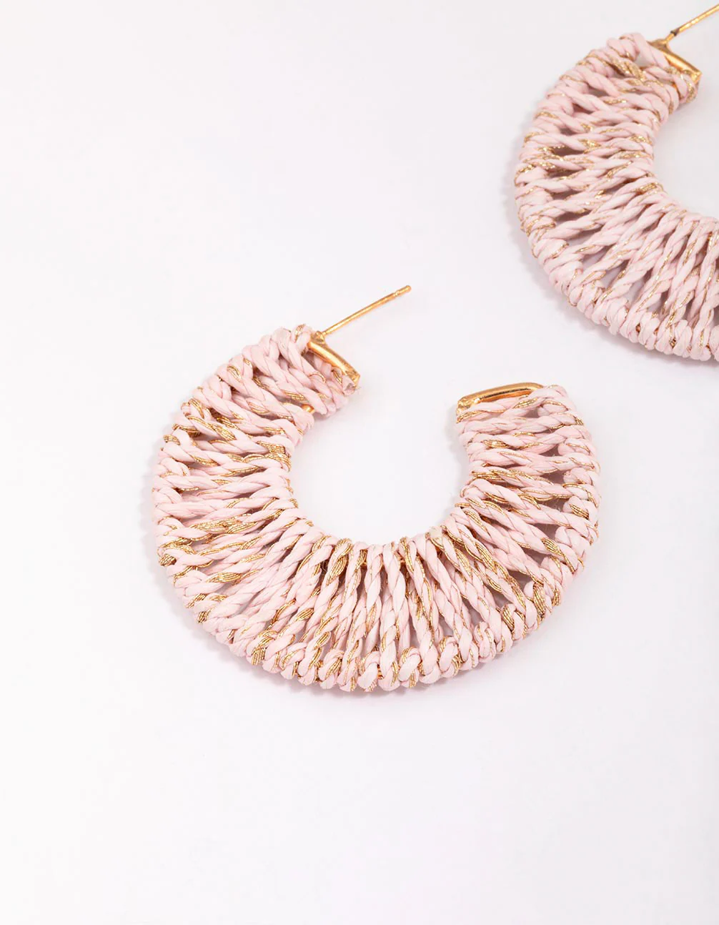 Gold Wide Wrapped Hoop Earrings - Image 2
