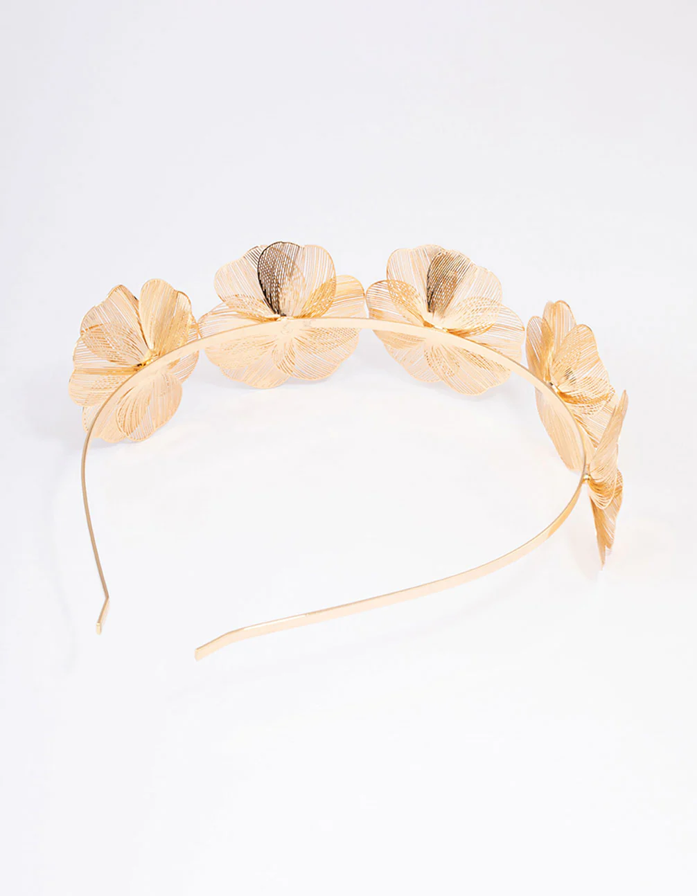 Gold Wire Diamante Flower Headband - Image 3