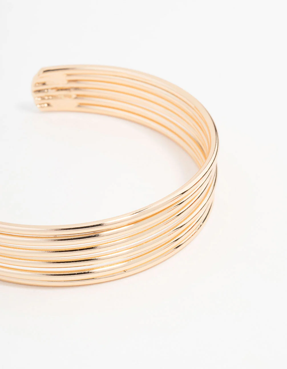Gold Wire Ribbed Wrist Cuff - Image 2