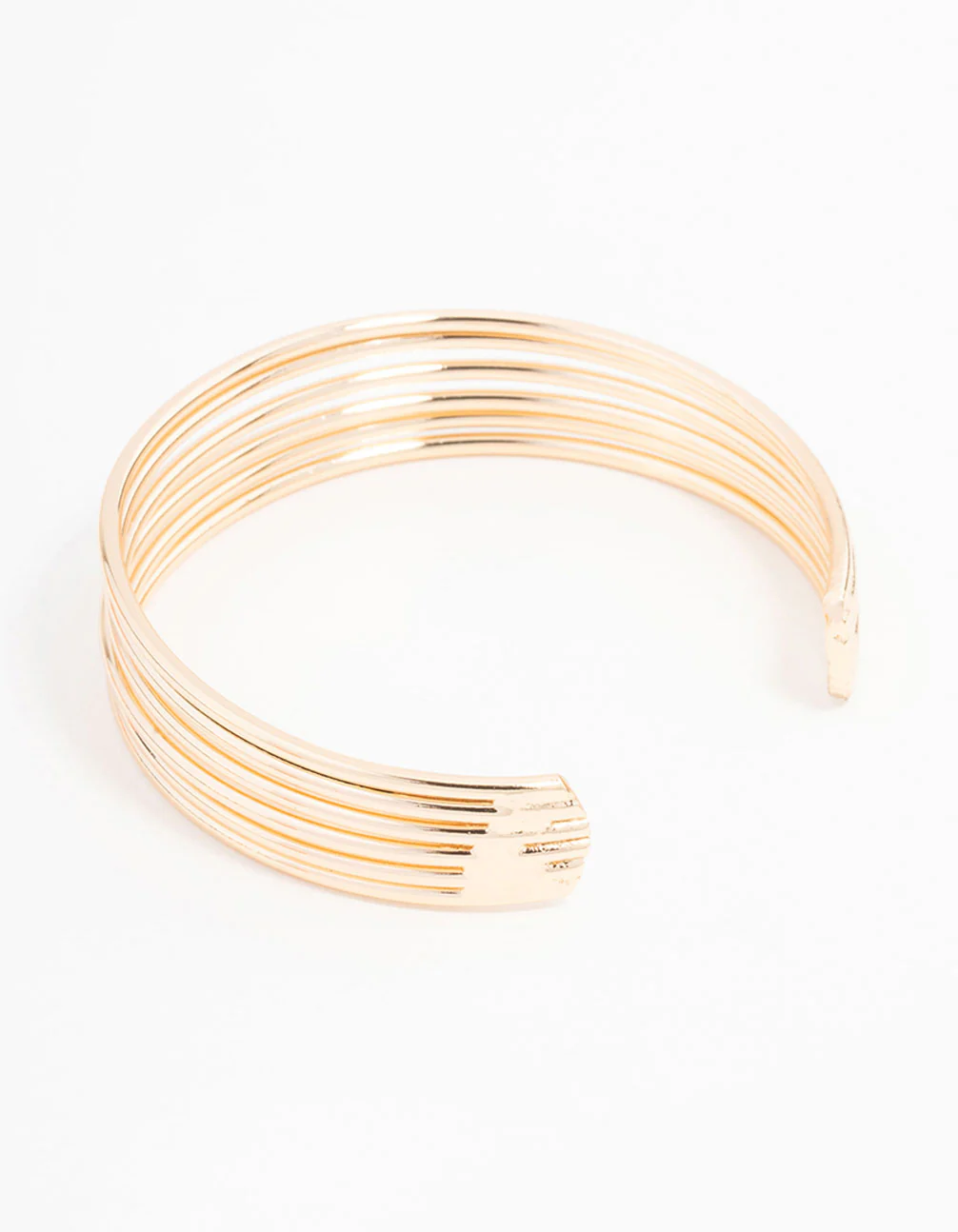Gold Wire Ribbed Wrist Cuff - Image 3
