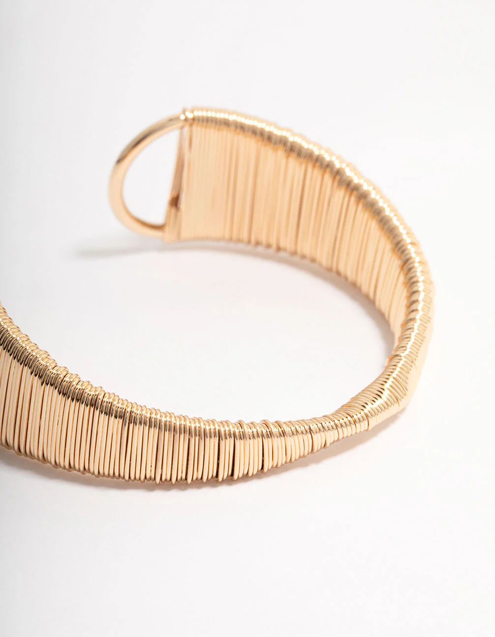 Gold Wire Wrapped Textured Wrist Cuff - Image 3