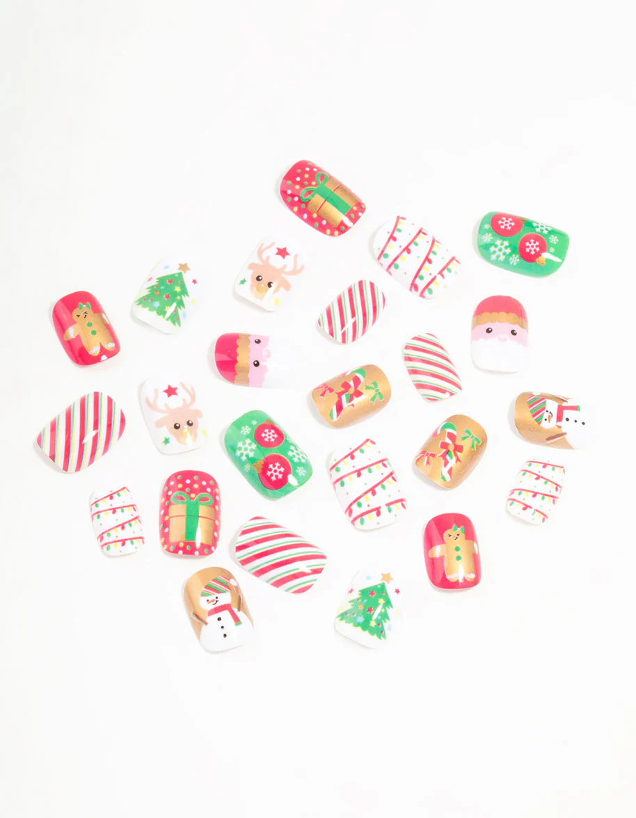 Green & Red Festive Press On Nail Set - Image 2