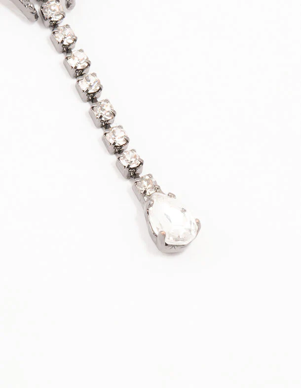 Gunmetal Spider Cup Chain Drop Earrings - Image 3