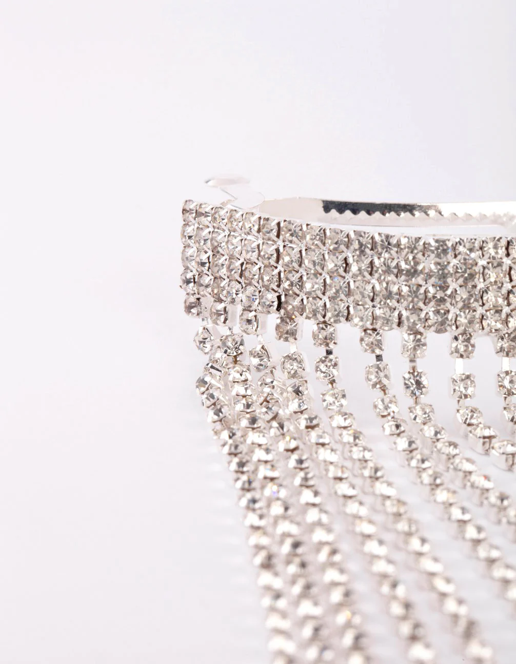 Silver Diamante Waterfall Ponytail Clip - Image 4