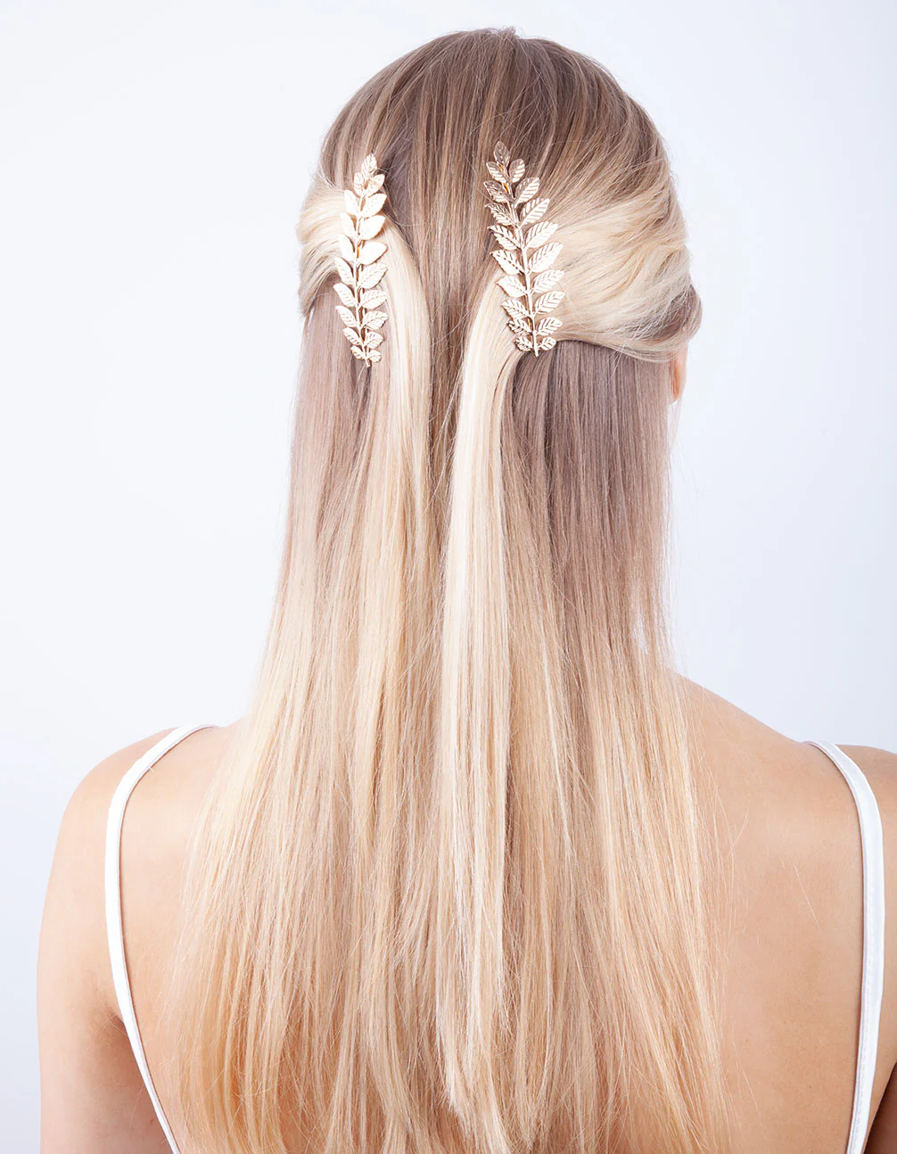 Gold Double Leaf Hair Clip Pack - Image 2