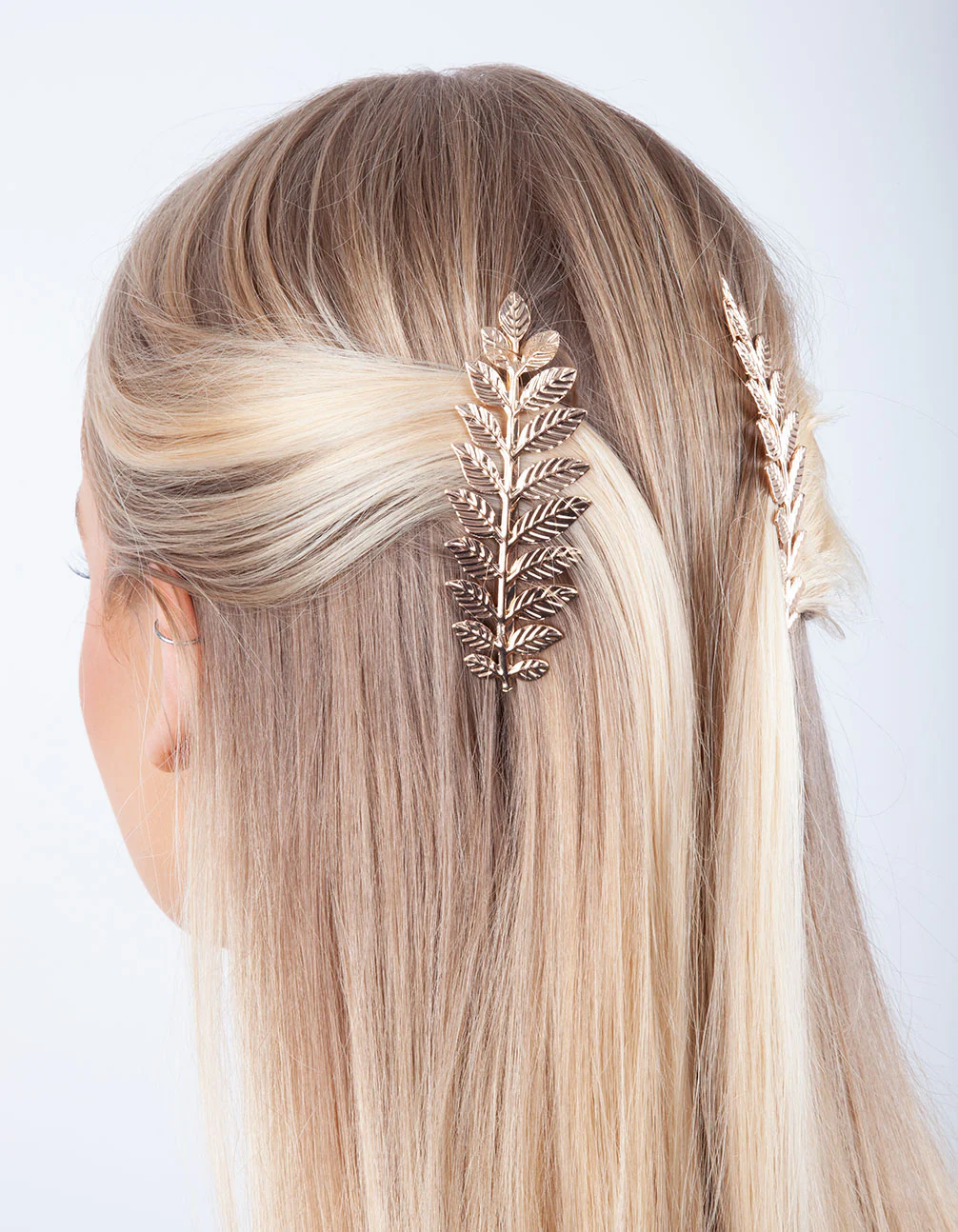 Gold Double Leaf Hair Clip Pack - Image 3