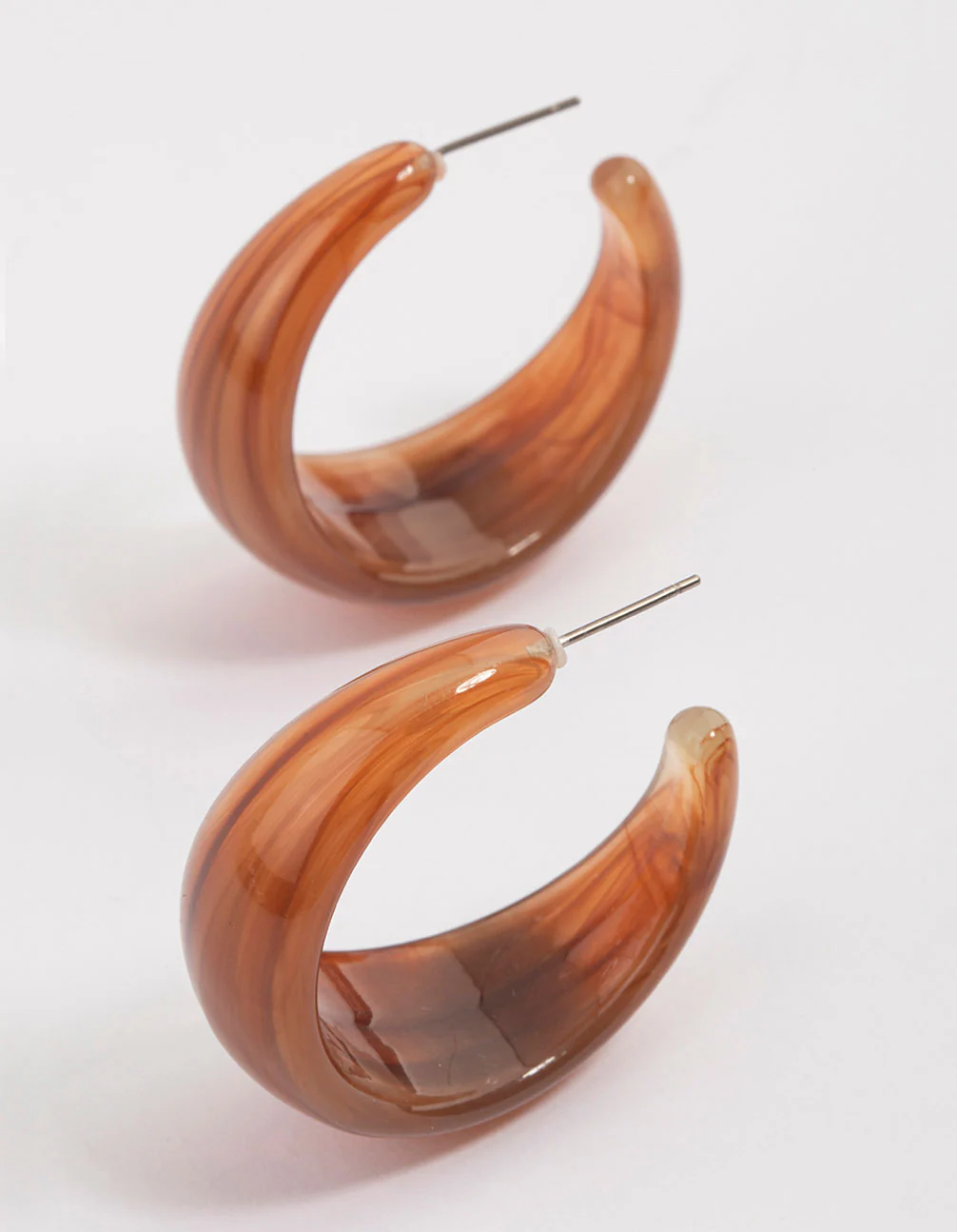 Silver Mahogany Hoop Earrings - Image 2