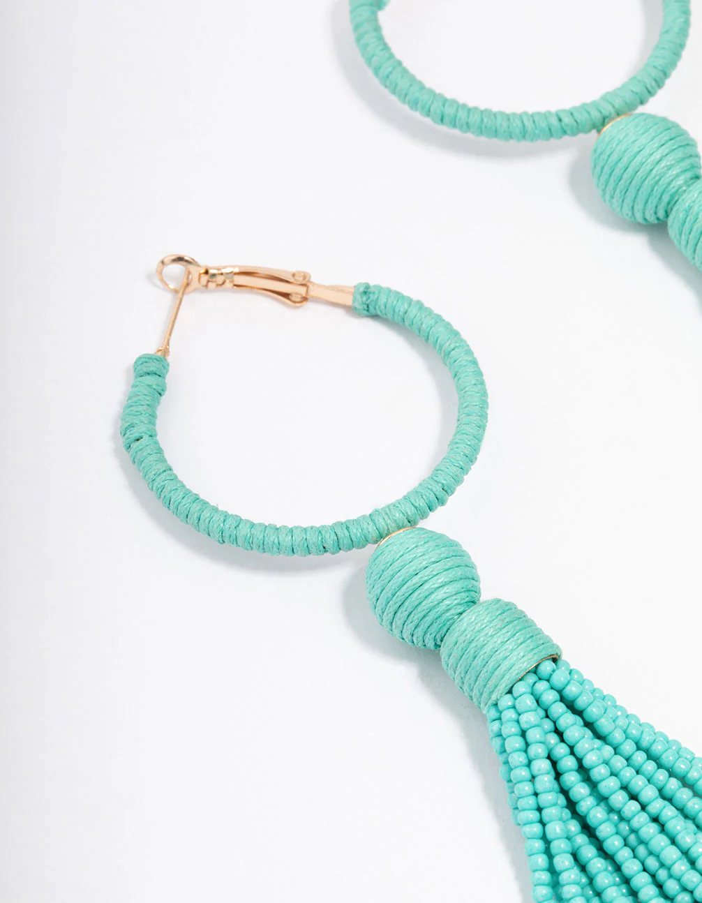 Hoop Long Tassel Drop Earrings - Image 2