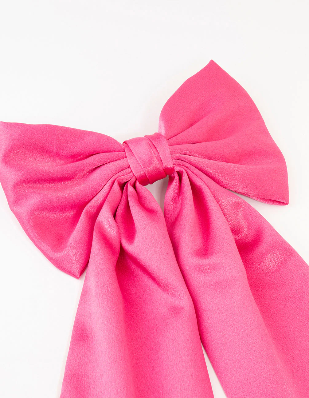 Hot Pink Satin Fabric Statement Bow Clip - Image 2
