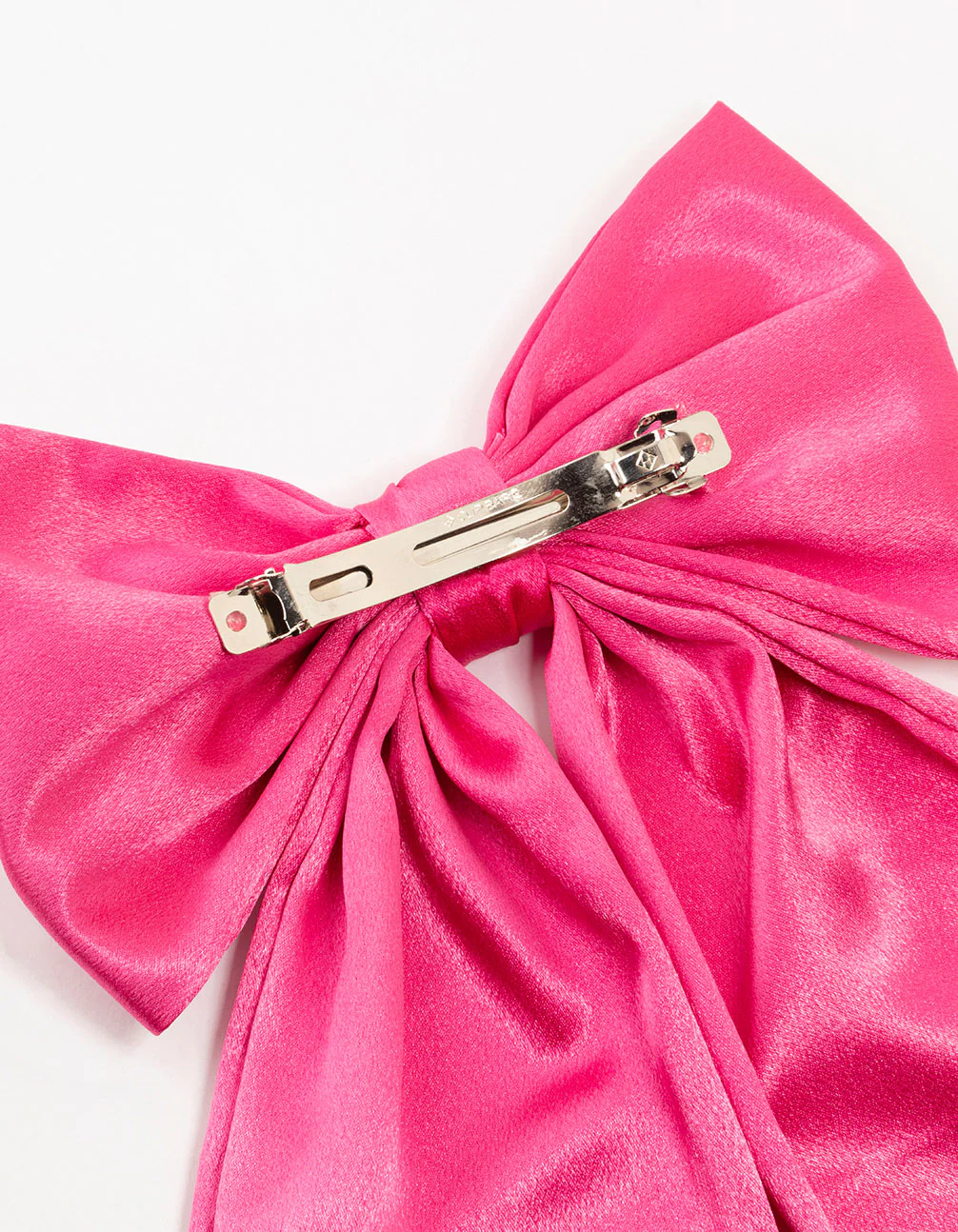 Hot Pink Satin Fabric Statement Bow Clip - Image 3