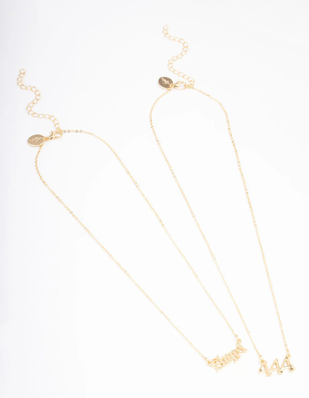 Gold Plated Angel Number '444' Layered Necklace - Image 2