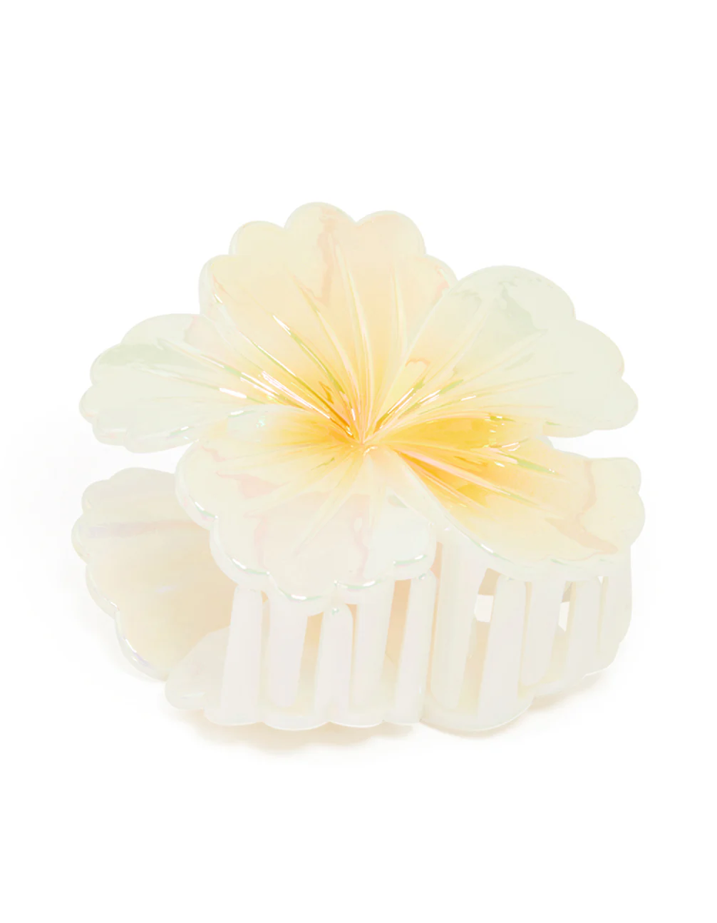 Iridescent Yellow Pearlised Hibiscus Claw Clip