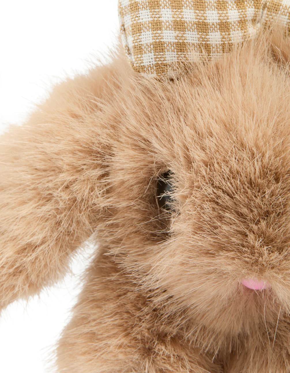 Kids Brown Small Bunny & Gingham Bow Key Chain - Image 2
