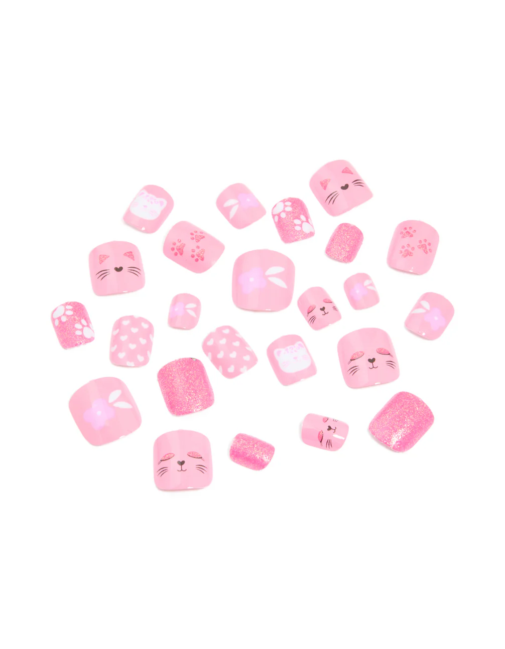 Kids Cats & Heart Design Press On Nails Set - Image 2