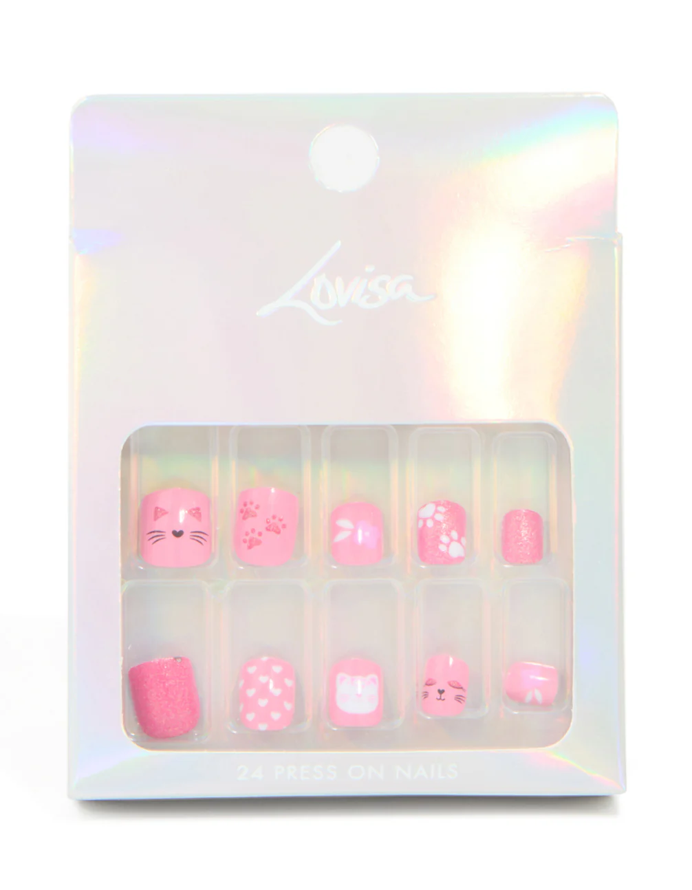 Kids Cats & Heart Design Press On Nails Set - Image 3