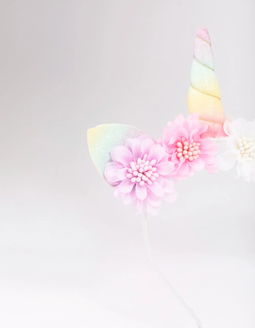 Kids Rainbow Unicorn & Flower Headband - Image 2