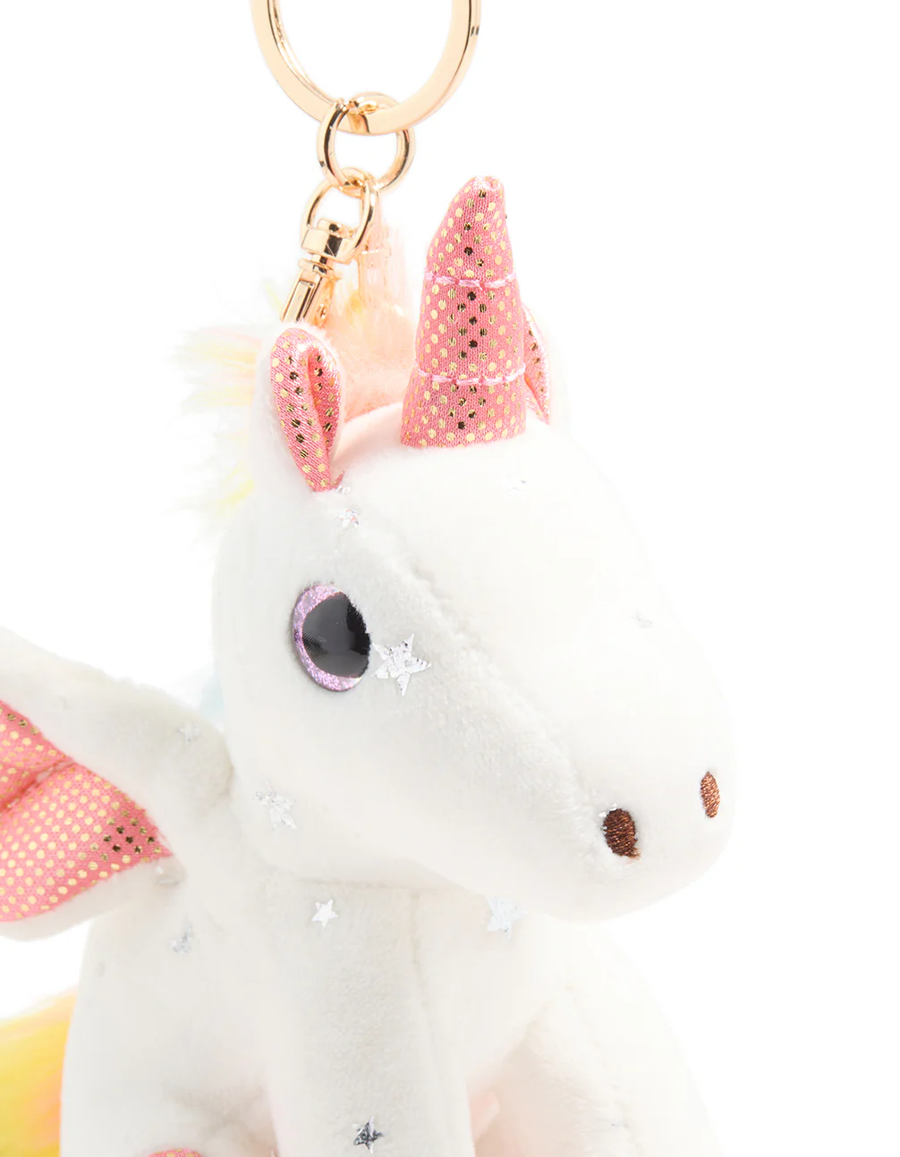 Kids Glitter Fabric Winged Unicorn Key Chain - Image 2