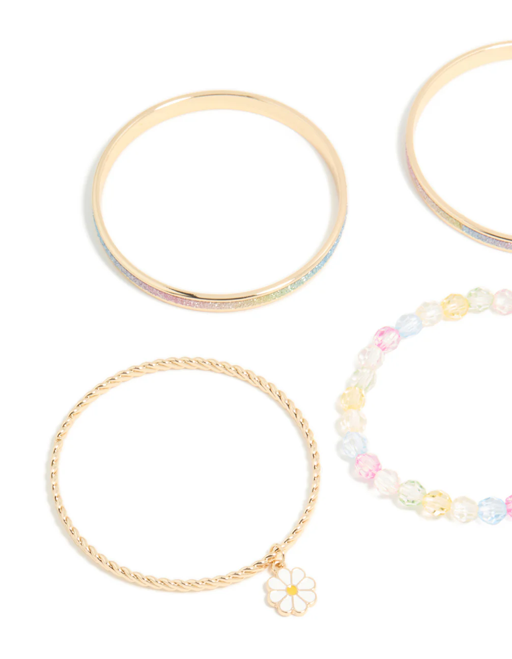 Kids Gold Easter Bunny Shaker & Daisy Bangles 5-Pack - Image 2