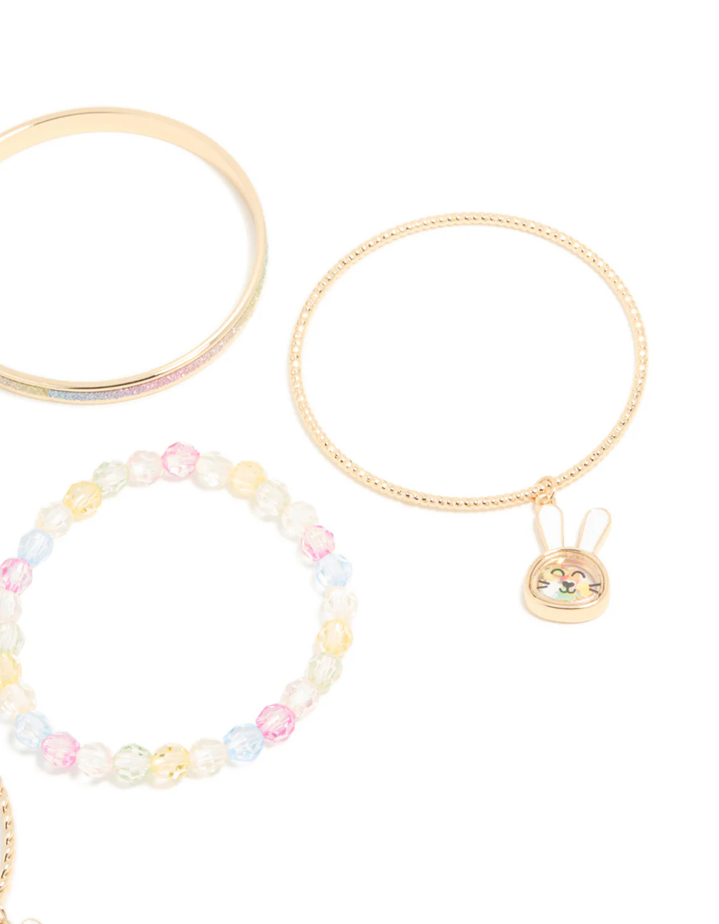 Kids Gold Easter Bunny Shaker & Daisy Bangles 5-Pack - Image 3