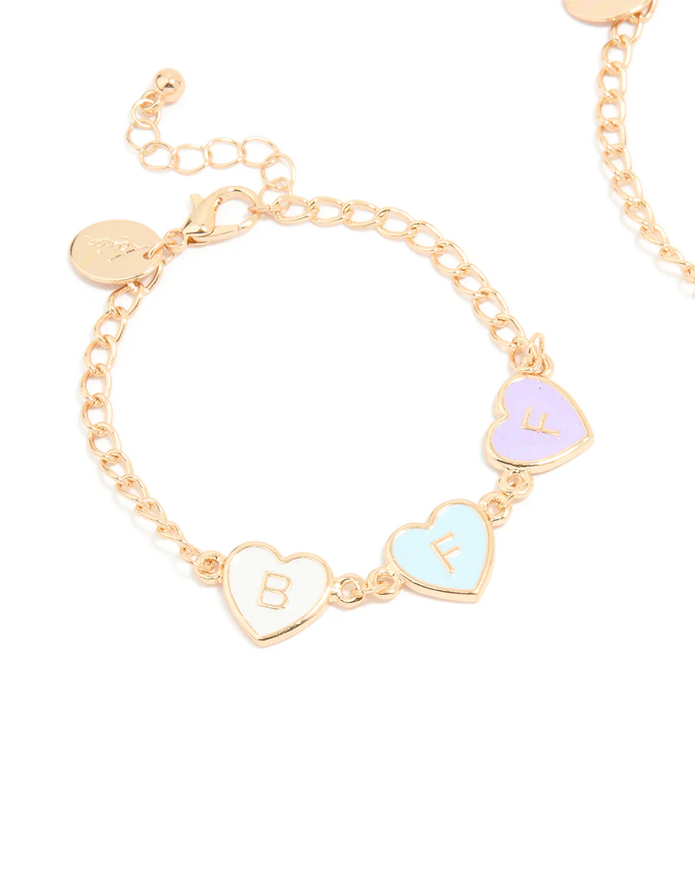 Kids Gold Pastel Best Friends Charm Bracelets 2-Pack - Image 2