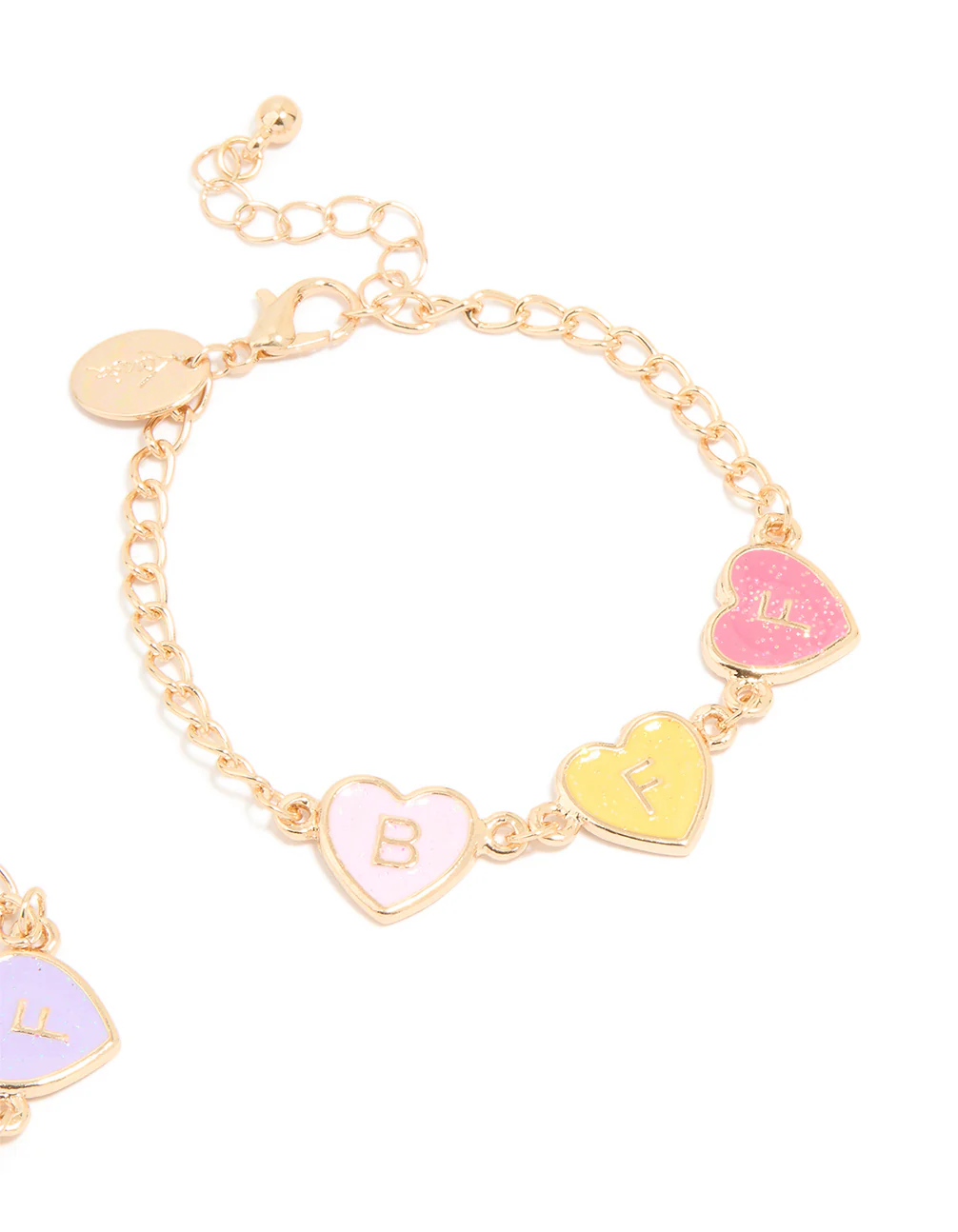 Kids Gold Pastel Best Friends Charm Bracelets 2-Pack - Image 3