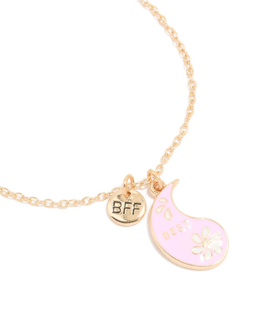 Kids Gold Pink & Purple Paisley Best Friends Charm Bracelets 2-Pack - Image 2