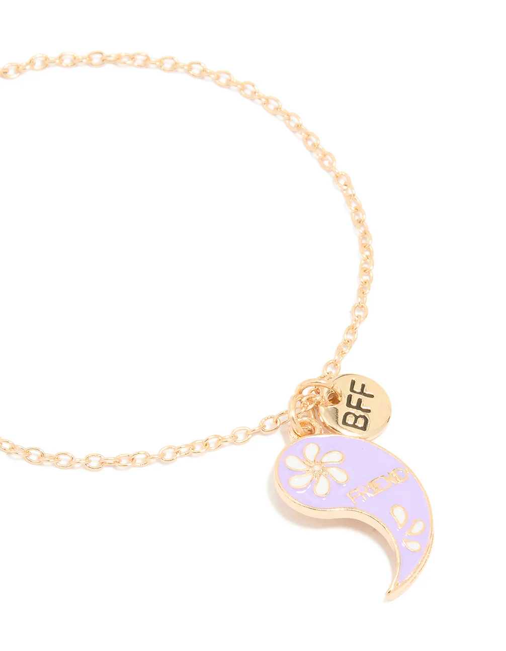 Kids Gold Pink & Purple Paisley Best Friends Charm Bracelets 2-Pack - Image 3