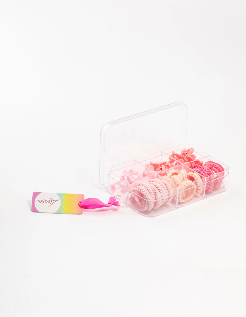 Kids Mixed Pink Hair Ties & Clips Pack - Image 2
