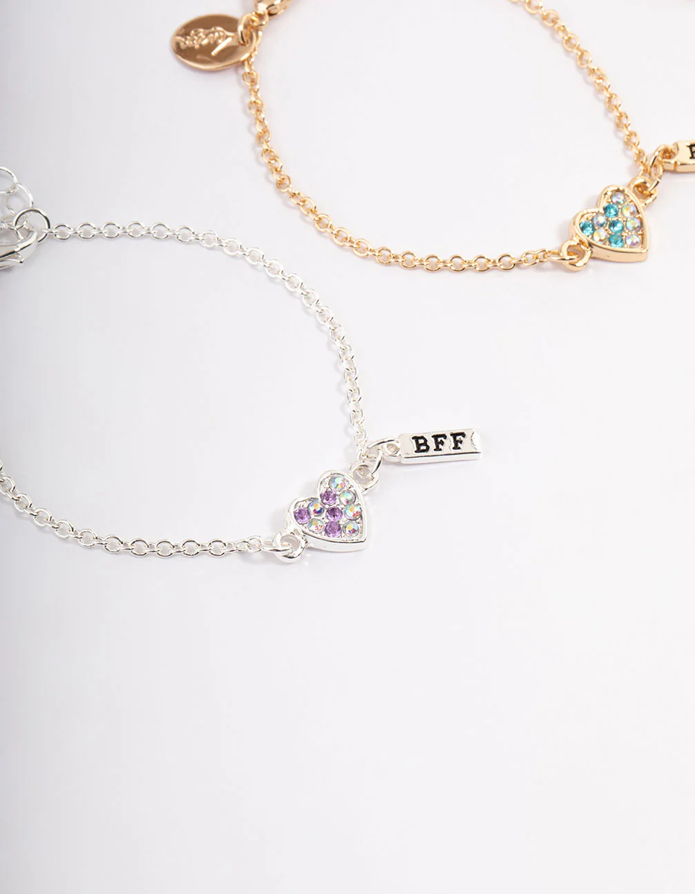 Kids Mixed Diamante Heart BFF Bracelet Pack - Image 2