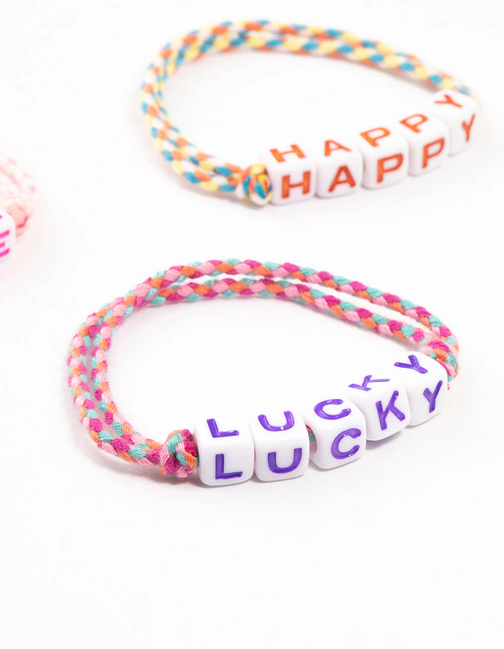 Kids Multicoloured Cord Beaded Bracelet Pack - Image 3